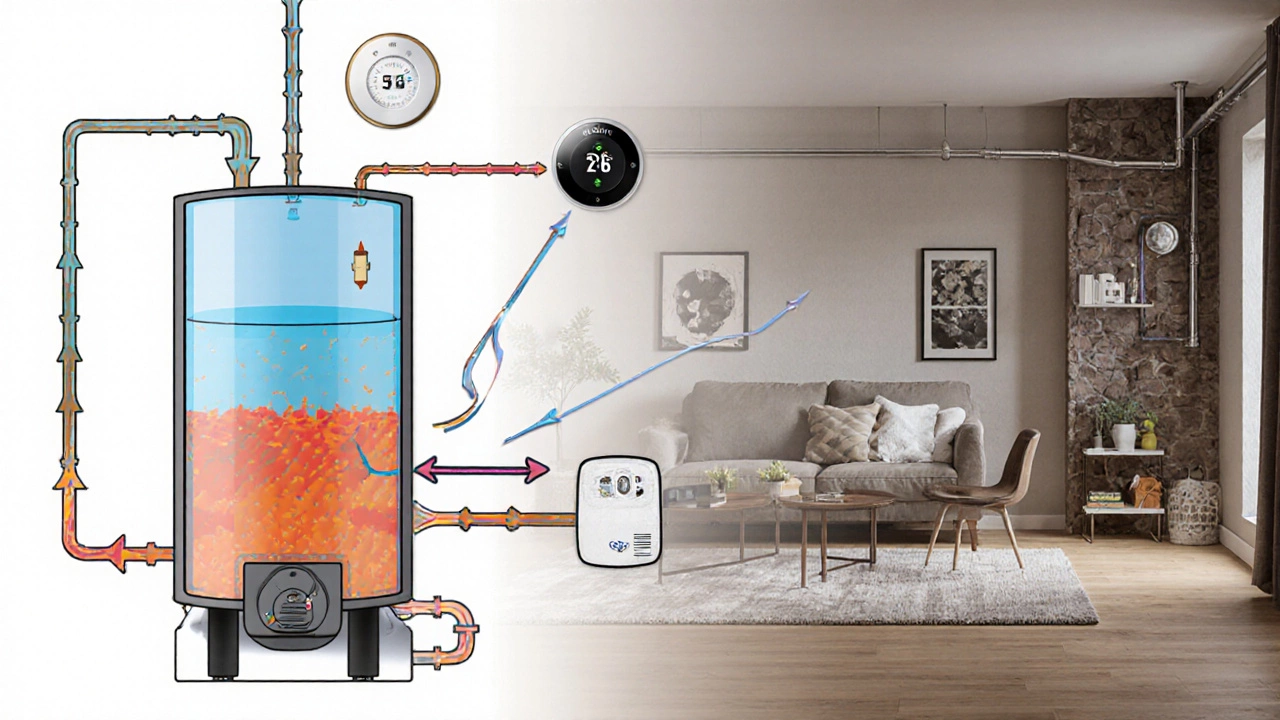 Буферная емкость и умная система отопления, обеспечивающие стабильный и экономичный обогрев.