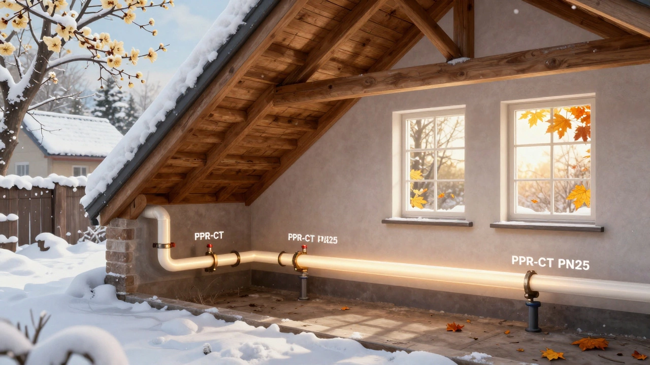 Пропиленовая труба в доме на протяжении 50 лет, проходя через все этажи и сезоны, сохраняя целостность и тепло.