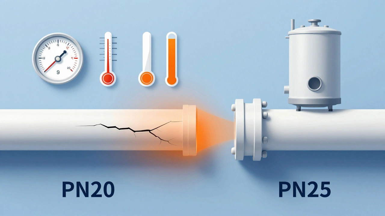 Сравнение деформации труб PN20 и PN25 под высокой температурой: одна трескается, другая остаётся целой.