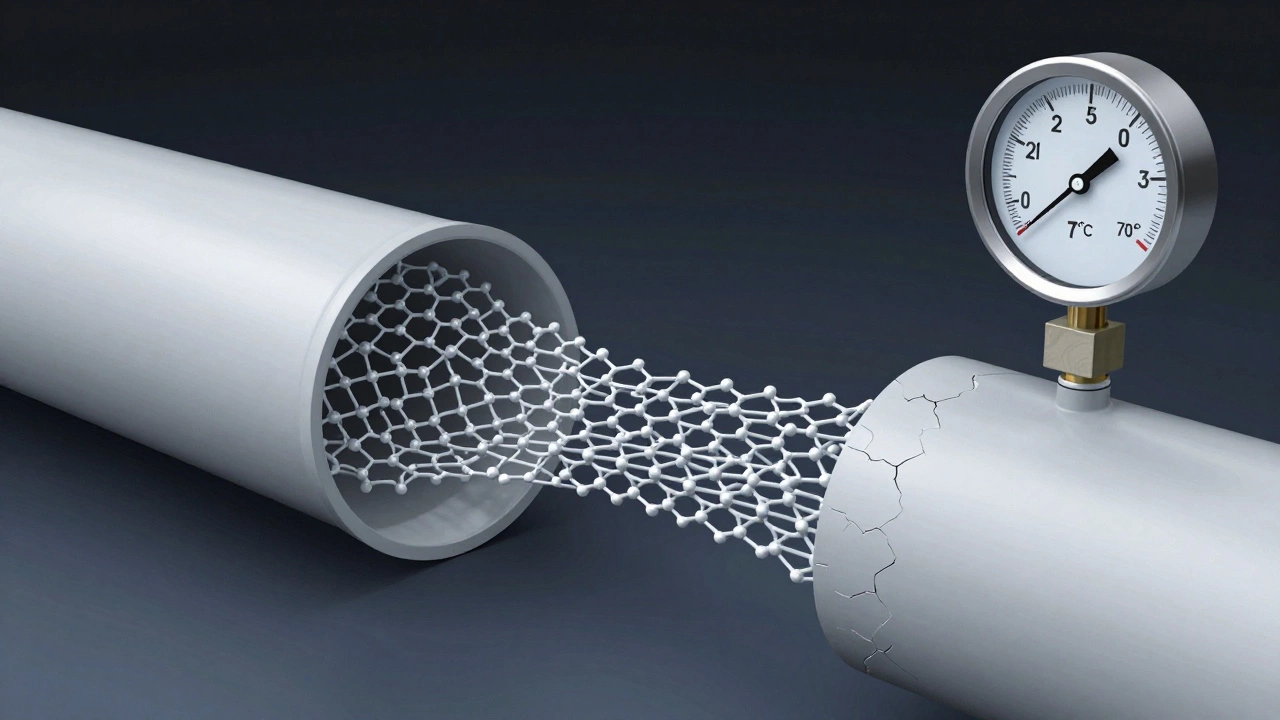 Разрушение молекулярной структуры полипропилена под постоянным давлением и температурой.